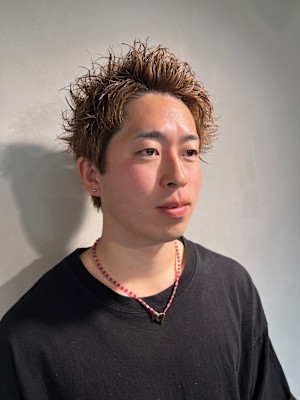 スパイキーショート ツイストスパイラル 波巻きパーマ