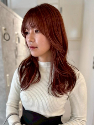 【hishida】暖色カラー/カシスレッド/オレンジブラウン