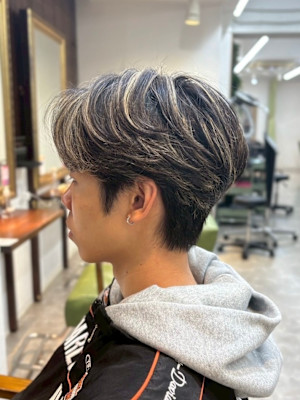 メンズバレイヤージュメンズ白髪ぼかし/メンズメッシュキャップ