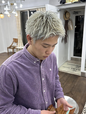 メンズパーマ×メンズブリーチ メンズヘアサロン YUIMAR