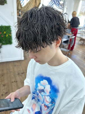 メンズパーマ×メンズブリーチ メンズヘアサロン YUIMAR