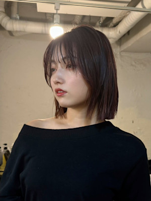 肩上ボブ/ラベンダー/透明感/艶カラー