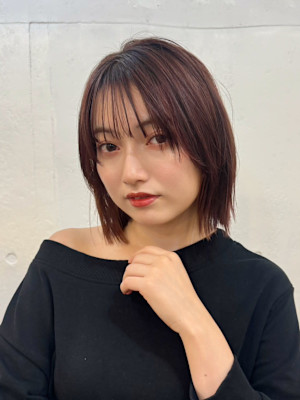 顎下ボブ/ラベンダー/透明感/艶カラー