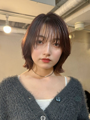 ピンクブラウン/ラベンダー/透明感/艶カラー