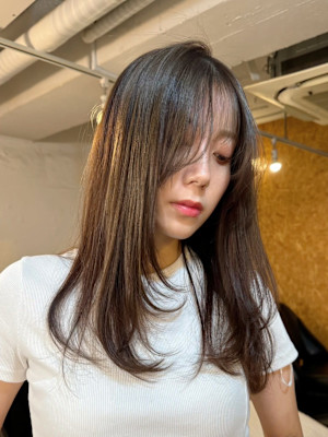 2wayバング/無造作ヘア/ベージュブラウン