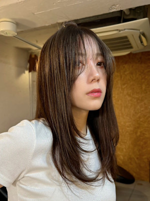 2wayバング/無造作ヘア/ベージュブラウン