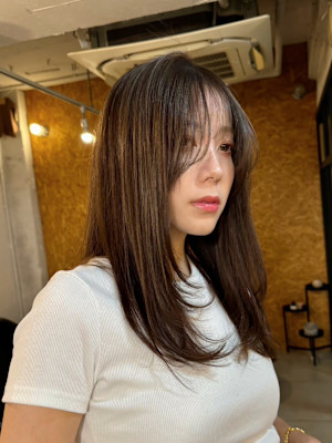 2wayバング/無造作ヘア/ベージュブラウン