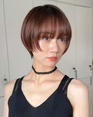 ミニウルフレイヤーカット顔周り前髪韓国ショートボブ/原宿