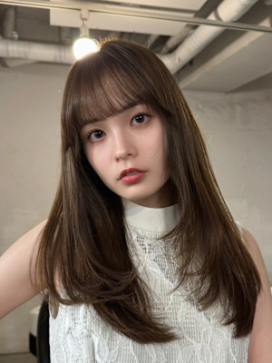 ロングレイヤーカット/ワンカール/小顔カット/Wカラー