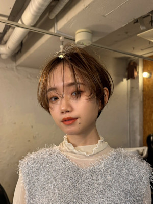 抜け感ショート/シースルーマッシュ/ひし形ショートボブ