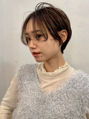 くびれショート/シースルーマッシュ/ひし形ショートボブ