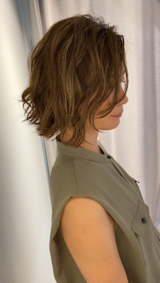 しばれる長さのウェーブボブスタイリング簡単赤羽美容室