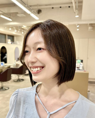 ボブ×大人可愛いボブ×前髪長め×透明感カラー×横浜