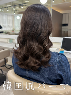 韓国風パーマ/暗髪/パーマ/髪質改善/コテ巻き風パーマ
