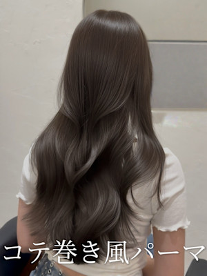 コテ巻き風パーマ/韓国風パーマ/レイヤーカット