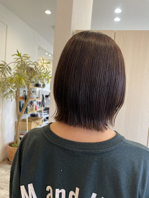 軽めボブ/時短ヘア/ブラウンカラー