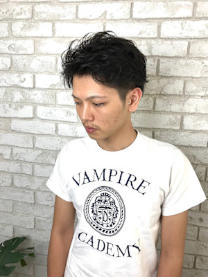 ショートレイヤー クセ毛風パーマ MEN'S HAIR　池袋