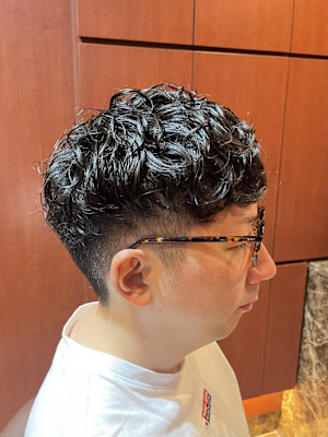 銀座　理容室　ウェーブパーマ　