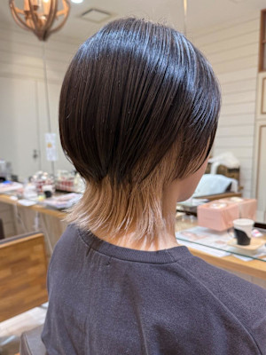 渋谷/ホワイトグレージュ/チェリーブラウン/ミニウルフ