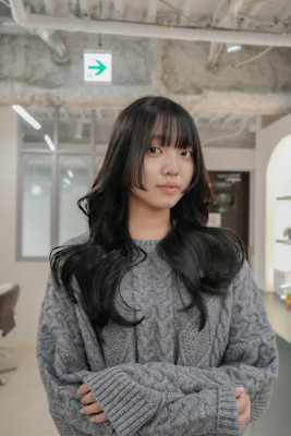 ブルーブラック/韓国くびれ巻き