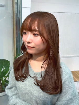 大人レイヤーシンプルストレートナチュラルくびれヘア