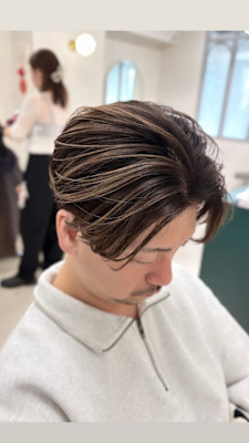 ブリーチなしメンズバレイヤージュカラー