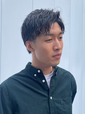 メンズ似合わせカット爽やか短髪かきあげバングアップバング