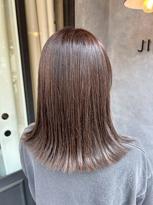 髪質改善/縮毛矯正/酸性ストレート/アッシュベージュ/外ハネ