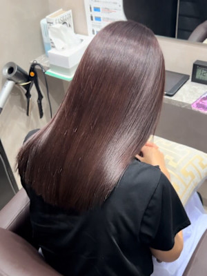 髪質改善ストレート＆極艶ブラウンカラー/大通駅個室サロン