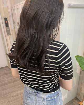 髪質改善トリートメント透明感グレージュレイヤーロング渋谷