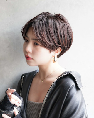 大人ショートボブ丸みショートカットマッシュショート前髪あり