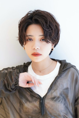 大人ショートボブ丸みショートカットマッシュショート前髪あり