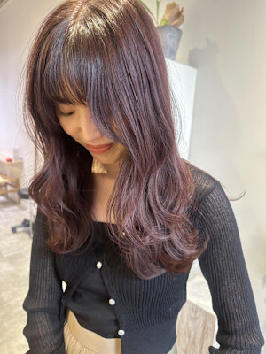 大串　ピンクラベンダー/レイヤーカット