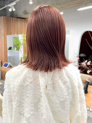 【hinari】オレンジブラウン/透けカラー