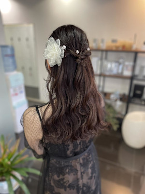 ［風花］お呼ばれヘア ハーフアップアレンジ