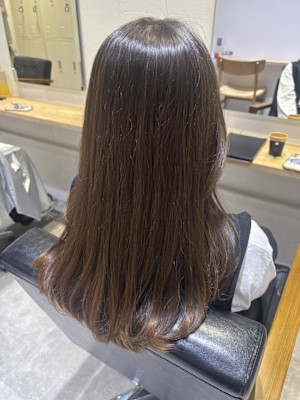 小辻 透明感×艶髪☆オリーブベージュ ケアカラー