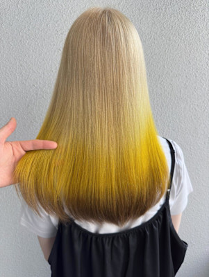 エンドカラー_エンドカラーイエロー_毛先カラー