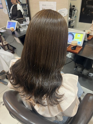 ブリーチなしカラーオリーブベージュ艶カラーケアカラー池袋