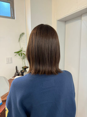 ハニーベージュ×切りっぱなしスタイル