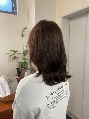 顔周りレイヤー×オリーブベージュ