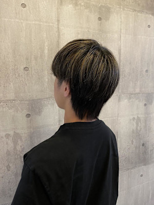 襟足長め×マッシュ