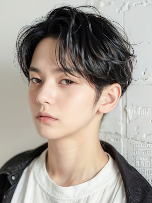 20代30代40代　黒髪ツーブロック束感