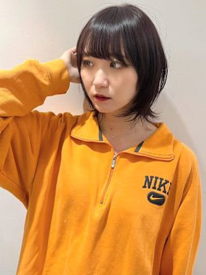 ラベンダーカラー ショートボブ レイヤー ウルフカット