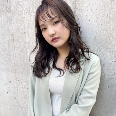 セミロング/ラベンダー/艶髪/博多美容室