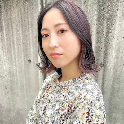 インナーカラー/ミディアムヘア/大人髪/博多