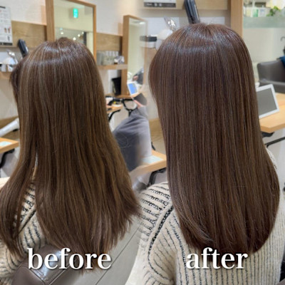 白髪ぼかし細めハイライト30代40代50代セミディ