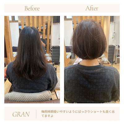 お客様髪質改善データ」1850（ショートボブ）