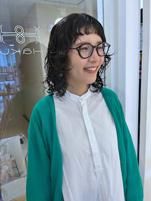 ミディアムレイヤーパーマ/フェイスレイヤー/ベビーバング