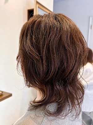 ナチュラルウルフ×ゆる巻きパーマ