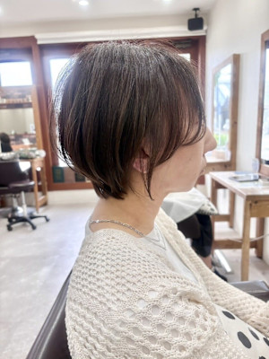 丸みショート/大人かわいい/透明感カラー/20代30代40代